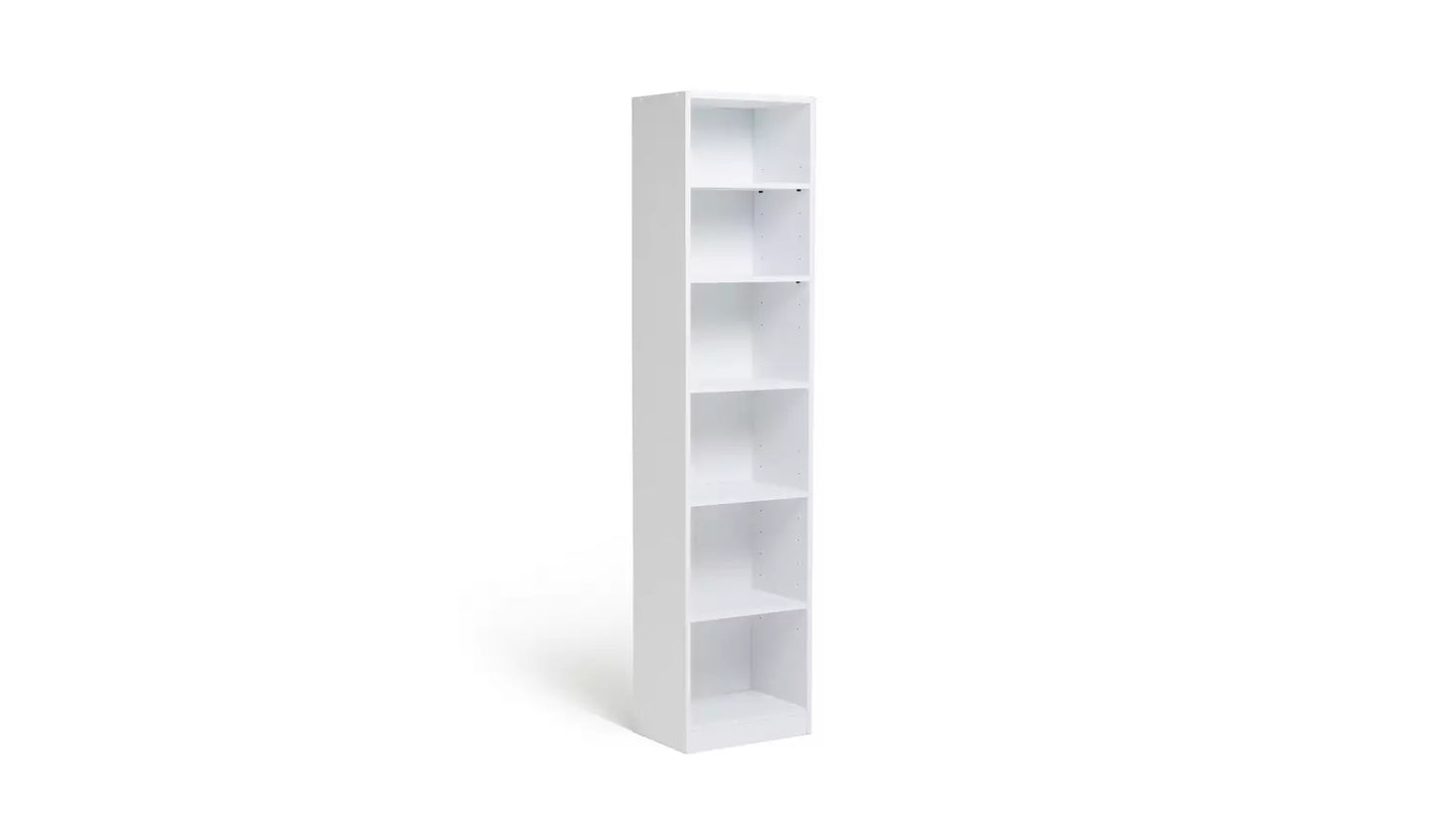Assembled Maine Narrow Bookcase - White